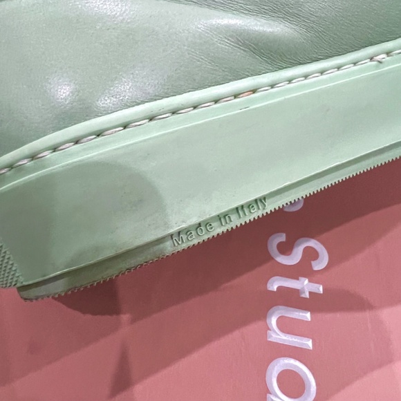 Acne Studios Adriana Metal Face Turn Up Sneaker - Sage / Misty Jade